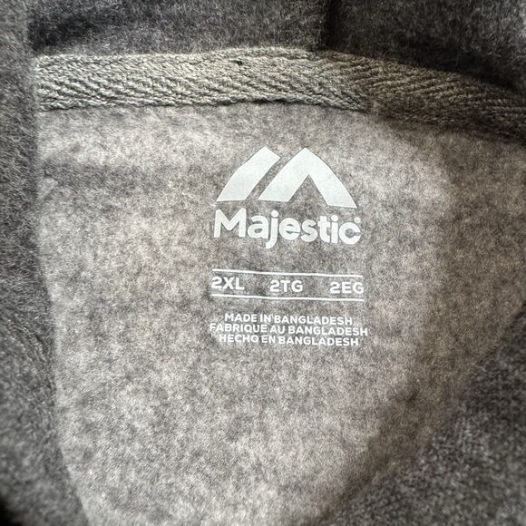 Detroit Tigers Hoodie Men’s XXL Gray Logo Sewn Spell out Majestic Boxy New - Picture 5 of 10